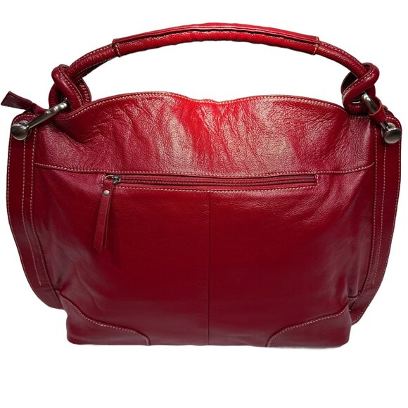 Bella Rosa Maria Boutique | Celsius | Genuine Leather | Red Handbag | Large - Picture 4 of 12